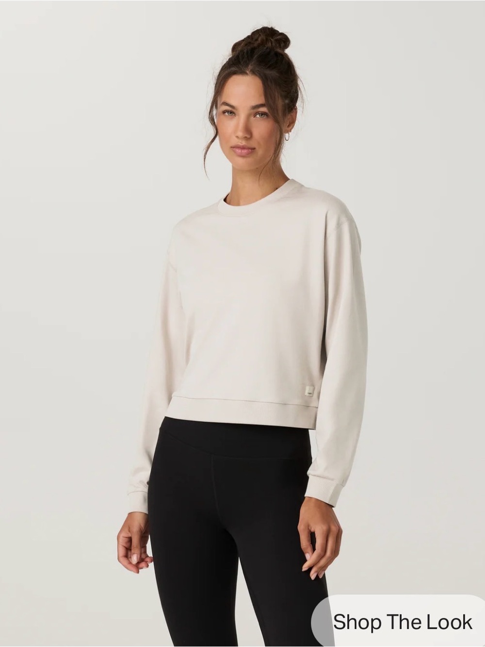 Vuori Women's Crewneck Sweater in Soft Beige - Picture 2 of 7